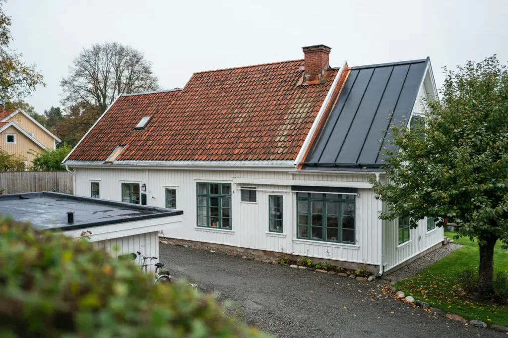 v lj r tt takmaterial till huset j mf relse av tegel betong pl t och papp